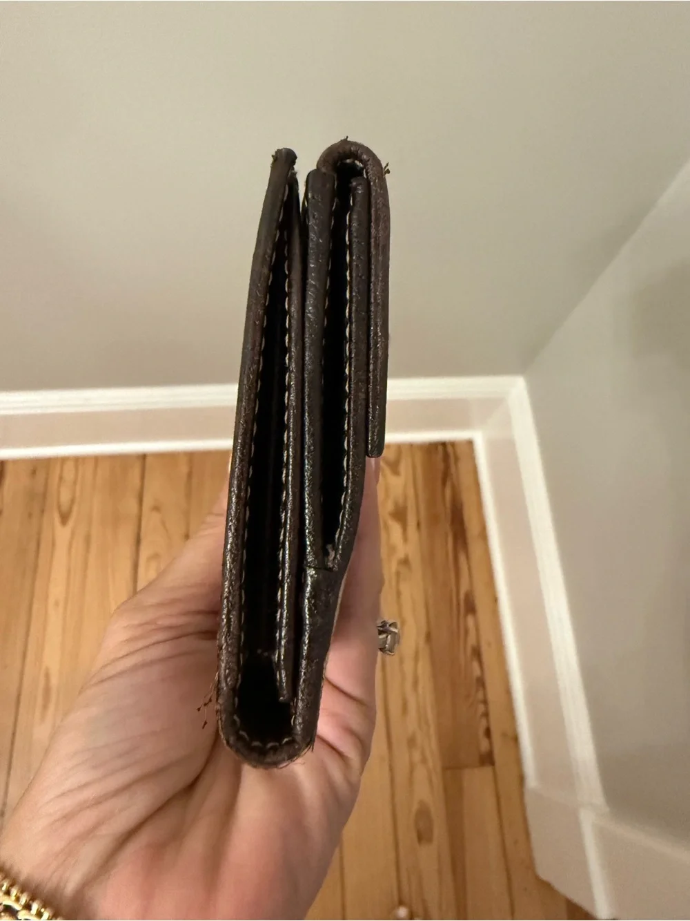 Gucci Beige/Brown GG Canvas Wallet with Red-Green Web Bow